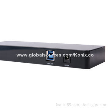 Powered battery USB 3.0 7-port hub with DCP charging port